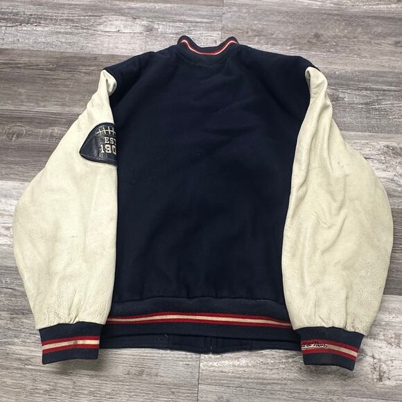 Mitchell & Ness Mens L‎ Wool Insulated Varsity Football Leather Letterman Jacket - Picture 2 of 9